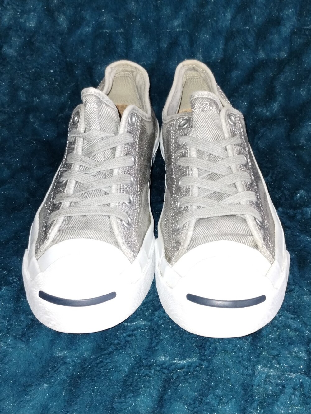 Converse Jack Purcell Low Top Men’s 7 Women’s 8.5 Gray Silver 147584C Sneakers